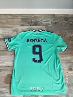 Adidas Real Madrid Benzema#9 19/20 Third Jersey Men's Size XL UCL patches