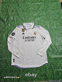 Adidas Real Madrid Benzema #9 22/23 Home Jersey Authentic Long Sleeve XL