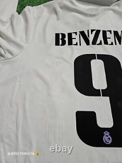 Adidas Real Madrid Benzema #9 22/23 Home Jersey Authentic Long Sleeve XL