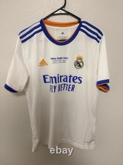Adidas Real Madrid Benzema #9 Soccer Jersey XL White Final Paris 2022