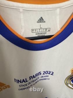 Adidas Real Madrid Benzema #9 Soccer Jersey XL White Final Paris 2022