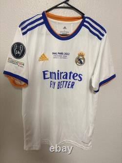 Adidas Real Madrid Benzema #9 Soccer Jersey XL White Final Paris 2022