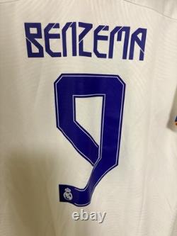 Adidas Real Madrid Benzema #9 Soccer Jersey XL White Final Paris 2022