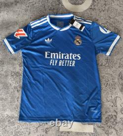 Adidas Real Madrid Blue/White Soccer Jersey Shirt Emirates Fly Better Size L