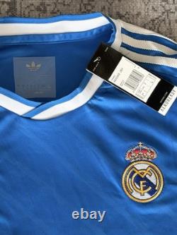 Adidas Real Madrid Blue/White Soccer Jersey Shirt Emirates Fly Better Size L