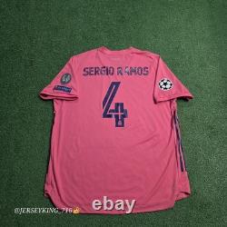 Adidas Real Madrid CF Sergio Ramos #4 2020/2021 away Authentic Pink Jersey XXL