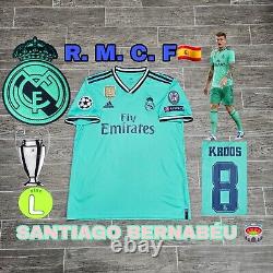 Adidas Real Madrid CF Toni Kroos#8 19/20 third Soccer Jersey L With UCL Patches