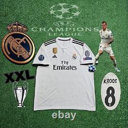 Adidas Real Madrid CF Toni Kroos#8 2018/2019 Home Jersey Rare XXL UCL Patches