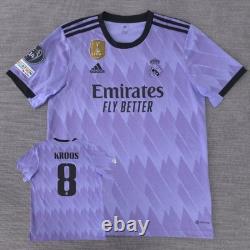 Adidas Real Madrid CF Toni Kroos#8 2022/2023 Away Purple Jersey UCL Patches Rare