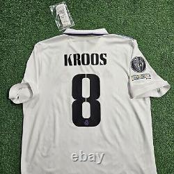 Adidas Real Madrid CF Toni Kroos#8 2022/2023 Home Jersey New XL UCL Patches