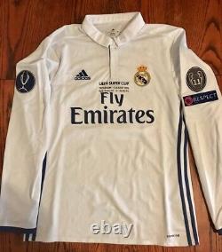 Adidas Real Madrid Carvajal #2 2016 UEFA Super Cup long sleeve jersey shirt
