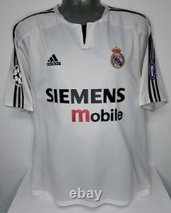 Adidas Real Madrid Champions 2004 Zidane L Original Football Jersey Shirt