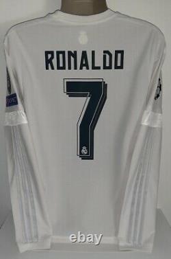 Adidas Real Madrid Champions Final 2016 Ronaldo Ls Long S Original Jersey Shirt