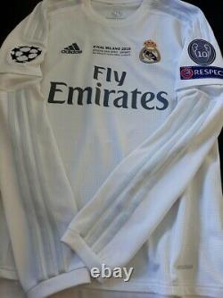 Adidas Real Madrid Champions Final 2016 Ronaldo Ls Long S Original Jersey Shirt