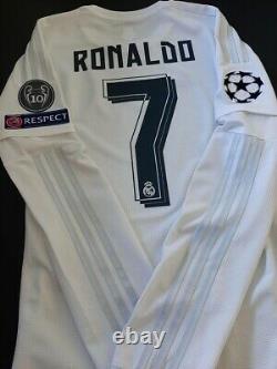 Adidas Real Madrid Champions Final 2016 Ronaldo Ls Long S Original Jersey Shirt