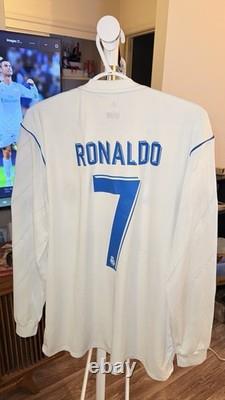 Adidas Real Madrid Cristiano Ronaldo #7 Final Kyiv 2018 LS Jersey XL White Blue