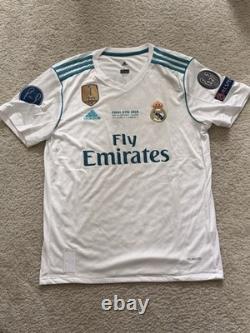 Adidas Real Madrid Cristiano Ronaldo #7 Final Kyiv 2018 Soccer Jersey White L