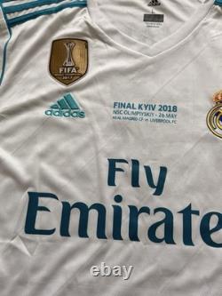 Adidas Real Madrid Cristiano Ronaldo #7 Final Kyiv 2018 Soccer Jersey White L