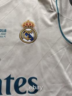 Adidas Real Madrid Cristiano Ronaldo #7 Final Kyiv 2018 Soccer Jersey White L