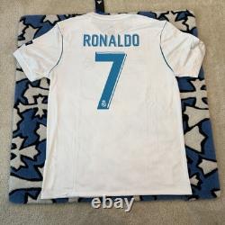Adidas Real Madrid Cristiano Ronaldo #7 Final Kyiv 2018 White Soccer Jersey L