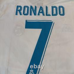 Adidas Real Madrid Cristiano Ronaldo #7 Final Kyiv 2018 White Soccer Jersey L