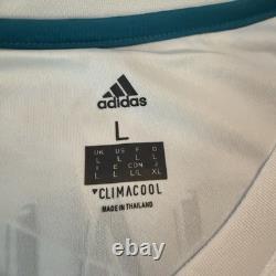 Adidas Real Madrid Cristiano Ronaldo #7 Final Kyiv 2018 White Soccer Jersey L