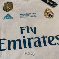Adidas Real Madrid Cristiano Ronaldo #7 Final Kyiv 2018 White Soccer Jersey L