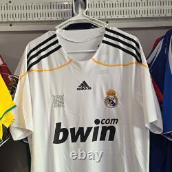 Adidas Real Madrid Cristiano Ronaldo #9 White/Black/Yellow Soccer Jersey XL