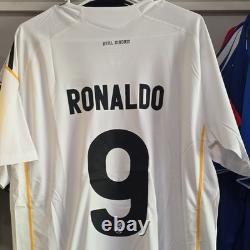 Adidas Real Madrid Cristiano Ronaldo #9 White/Black/Yellow Soccer Jersey XL