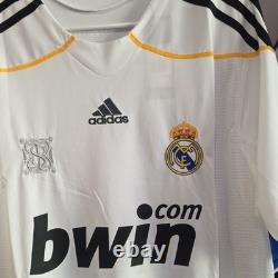 Adidas Real Madrid Cristiano Ronaldo #9 White/Black/Yellow Soccer Jersey XL