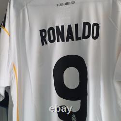 Adidas Real Madrid Cristiano Ronaldo#9 White Soccer Jersey Men's XL Debut Season