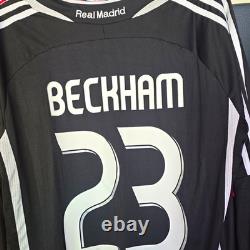 Adidas Real Madrid David Beckham#23 Black/White Soccer Jersey Men's XL LA DECìMA