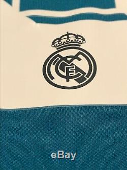 Adidas Real Madrid FC Soccer Long Sleeve Third Jersey 2017-18 Blue Verane #5 L