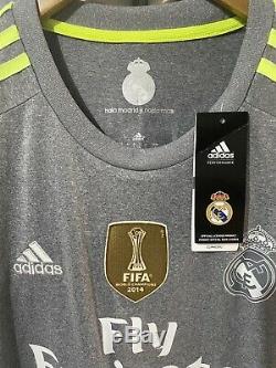 Adidas Real Madrid Gareth Bale Away Jersey / Shirt 2015-16 sz L Long Sleeve BNWT