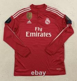 Adidas Real Madrid Gareth Bale Pink Long Sleeve Soccer Jersey Patch Mens M