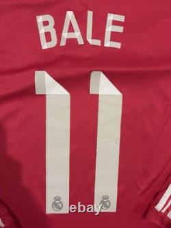 Adidas Real Madrid Gareth Bale Pink Long Sleeve Soccer Jersey Patch Mens M