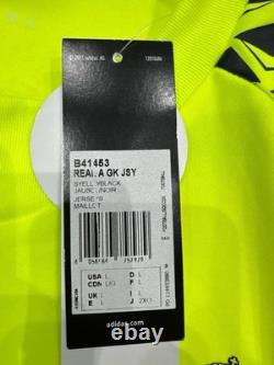 Adidas Real Madrid Goalkeeper Jersey 2016 FIFA Patch Neon Rare NEW Size L