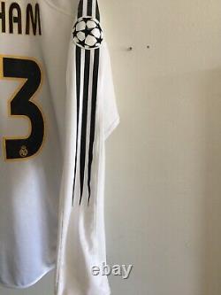 Adidas Real Madrid Home 2004-05 Long Sleeve jersey White Black Size S Men's Only