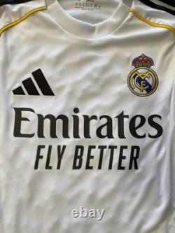 Adidas Real Madrid Home Long Sleeve Jersey 25/26 White/YellowithBlack