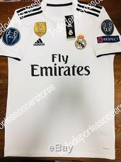 Adidas Real Madrid Home Soccer Jersey 2018-2019 Champions Patches Size XXL