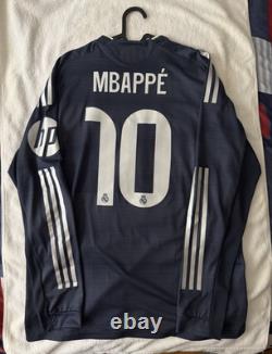 Adidas Real Madrid Kylian Mbappé #10 Long Sleeve Soccer Jersey Navy L