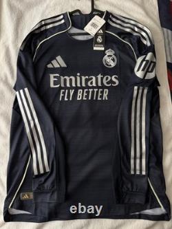 Adidas Real Madrid Kylian Mbappé #10 Long Sleeve Soccer Jersey Navy L