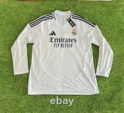 Adidas Real Madrid L/S Home Soccer White Jersey Shirt 24/25 IT3442 Men Sz XL NWT