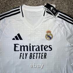 Adidas Real Madrid L/S Home Soccer White Jersey Shirt 24/25 IT3442 Men's Size XL