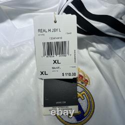 Adidas Real Madrid L/S Home Soccer White Jersey Shirt 24/25 IT3442 Men's Size XL