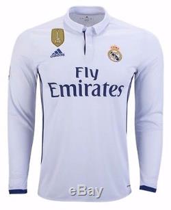 Adidas Real Madrid Long Sleeve Home Jersey 2016/17 Fifa Patch