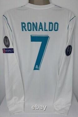 Adidas Real Madrid Ls Long Sleeve Champions 2018 Ronaldo L Original Jersey Shirt