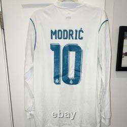 Adidas Real Madrid Luka Modric #10 2018 Champions League Soccer Jersey White L