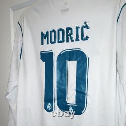 Adidas Real Madrid Luka Modric #10 2018 Champions League Soccer Jersey White L