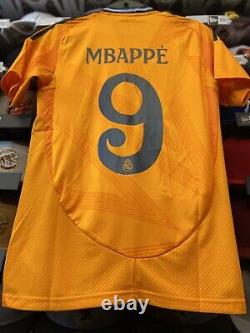 Adidas Real Madrid Mbappe 2024/25 Away Orange Official Licensed Jersey (Sz S)